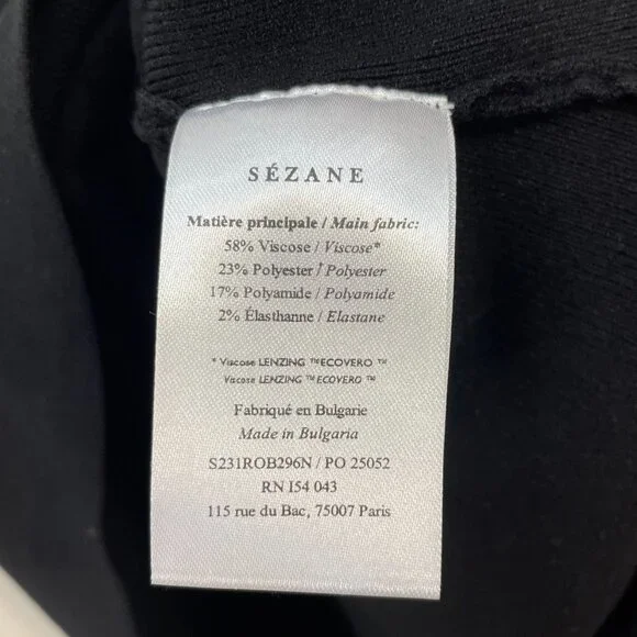 EUC Sezane Kristen Halter Knit Mini Dress Black Large - Picture 6 of 7